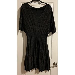 NWOT Black Sparkle Knit Sweater Dress